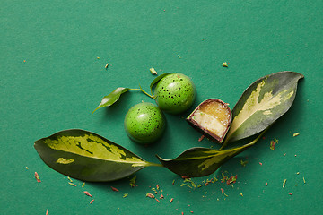 Image showing green chocolate candy with jelly