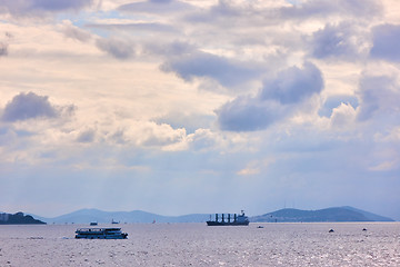 Image showing ships passing through Istanbul sea.