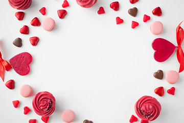 Image showing close up of sweets on valentines day