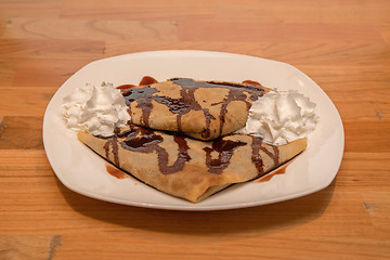 Image showing Dessert Chocolate Crepes