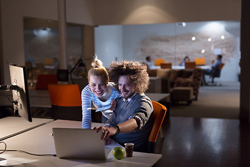 Image showing young designers in the night office