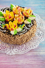 Image showing Cake on color background