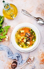 Image showing soup with mushhrooms