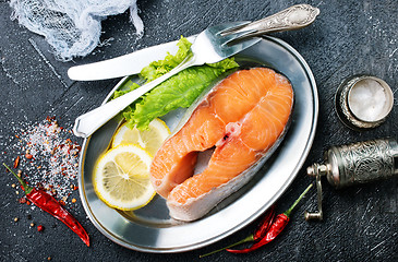 Image showing raw salmon