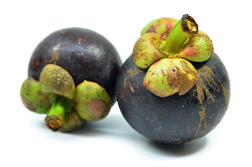 Image showing Ripe mangosteen fruit isolated