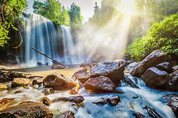 Image showing Tropical waterfall