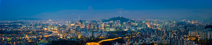 Image showing Seoul skyline in the night, South Korea.