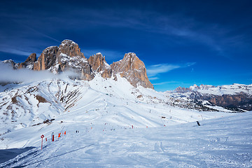 Image showing Ski resort in Dolomites, Italy