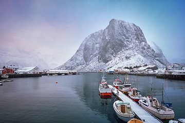 Image showing Hamnoy fishing village on Lofoten Islands, Norway 