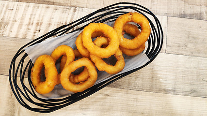 Image showing Deep fried battered onion rings