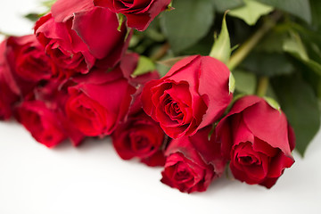 Image showing close up of red roses bunch