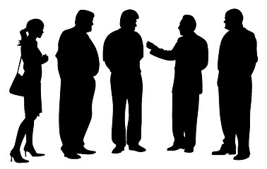 Image showing Group of business people at a meeting talking