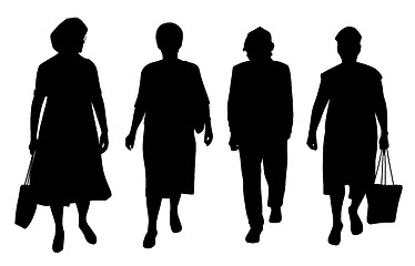 Image showing Senior women walking