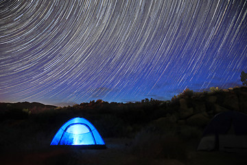 Image showing Star Trail Image at Night Long Exposure