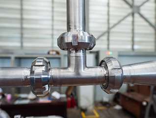 Image showing Stainless pipe T-connection