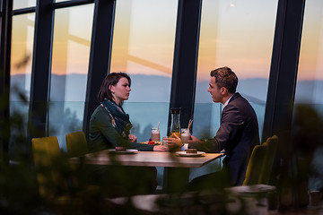 Image showing loving couple enjoying romantic dinner