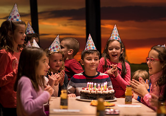 Image showing young boy having birthday party