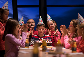 Image showing young boy having birthday party