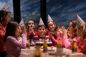 Image showing young boy having birthday party