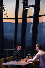 Image showing loving couple enjoying romantic dinner