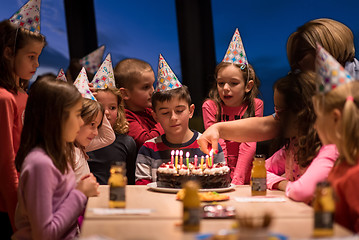 Image showing young boy having birthday party