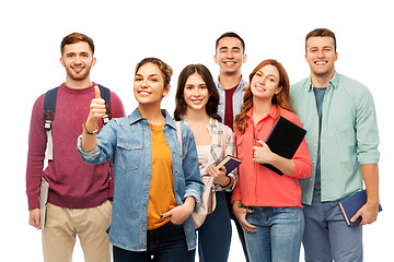 Image showing group of smiling students showing thumbs up