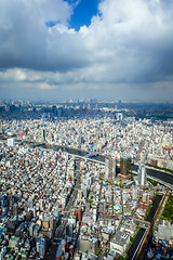 Image showing Tokyo city skyline aerial view, Japan