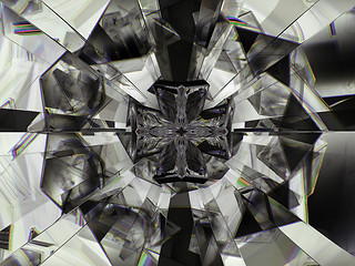 Image showing diamond structure extreme closeup and kaleidoscope