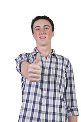 Image showing Casual Businessman Giving the Thumbs Up