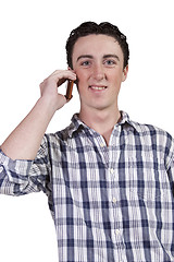 Image showing casual man talking on a cell phone