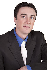 Image showing Close up of a young businessman - white background