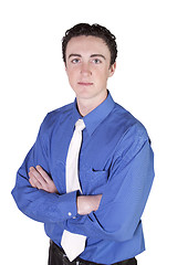 Image showing Close up of a young businessman - white background