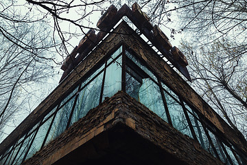 Image showing Abandoned building exterior in the city of Pripyat 2019