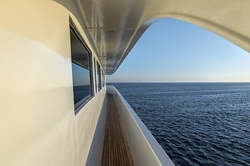 Image showing Corridor of luxury yacht