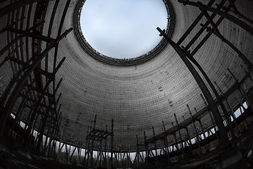 Image showing Cooling Tower of Reactor Number 5 In at Chernobyl Nuclear Power Plant, 2019