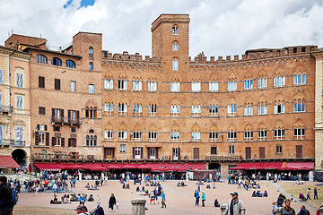 Image showing View of Piazza del Campo square in Siena