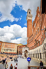 Image showing View of Piazza del Campo square in Siena