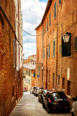 Image showing Street view of historic city Siena, Italy