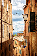 Image showing Street view of city Siena, Italy