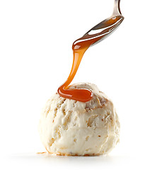 Image showing ice cream with caramel sauce