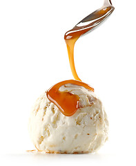 Image showing ice cream with caramel sauce