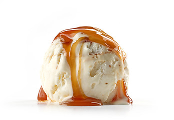 Image showing ice cream with caramel sauce