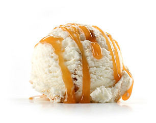 Image showing ice cream with caramel sauce