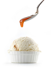 Image showing ice cream with caramel sauce