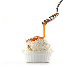 Image showing ice cream with caramel sauce