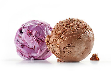 Image showing chocolate and blueberry ice cream