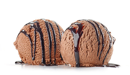 Image showing chocolate ice cream on white background