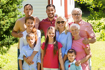 Image showing happy family portrait in summer garden