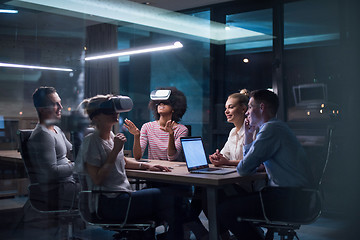 Image showing Multiethnic Business team using virtual reality headset