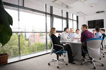 Image showing Group of young people meeting in startup office